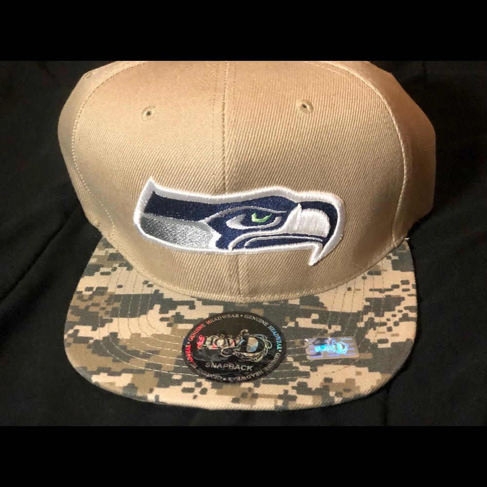 Seahawks camouflage SnapBack hat from How’D